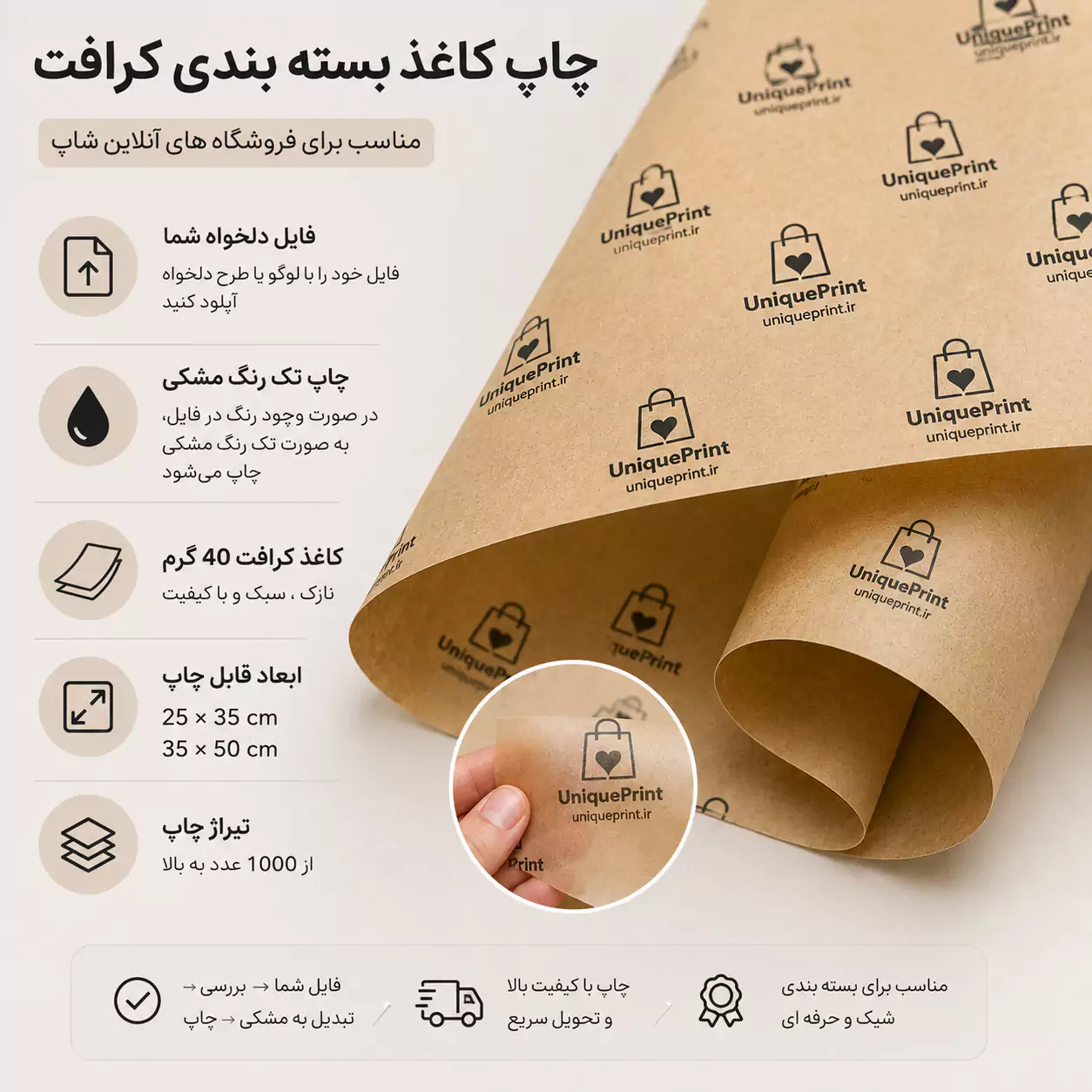 چاپ کاغذ بسته بندی کرافت