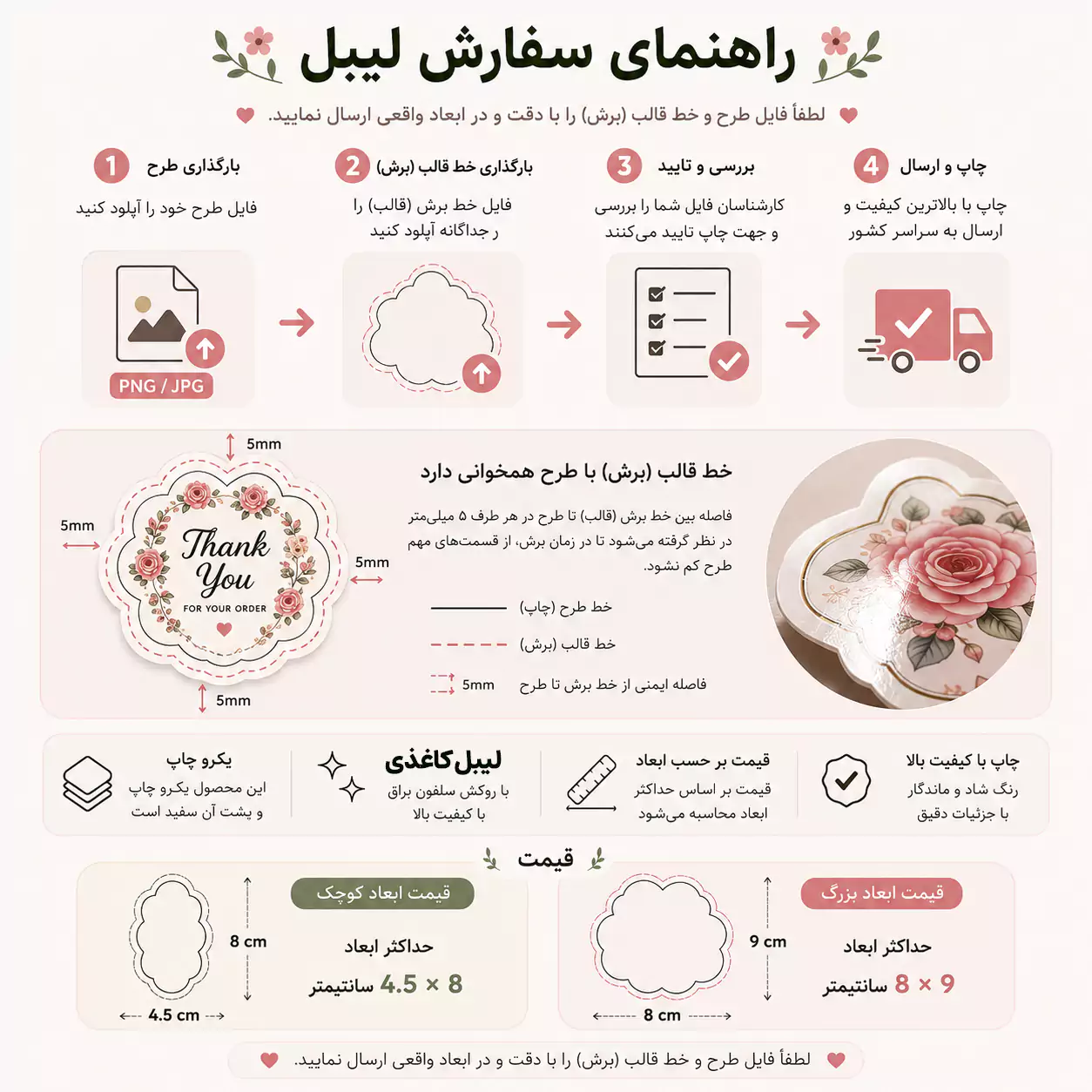 لیبل با برش دلخواه